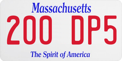 MA license plate 200DP5