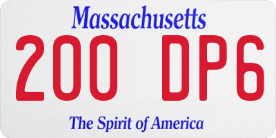 MA license plate 200DP6