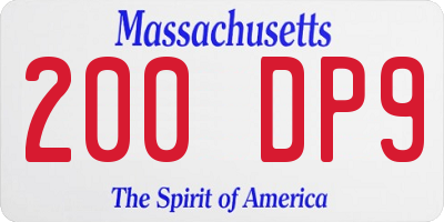 MA license plate 200DP9