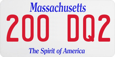 MA license plate 200DQ2