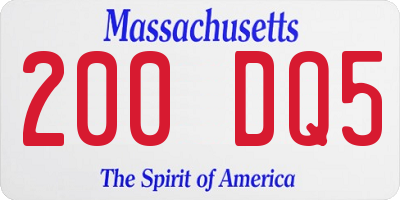 MA license plate 200DQ5