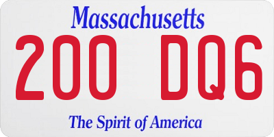 MA license plate 200DQ6