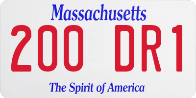 MA license plate 200DR1