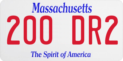 MA license plate 200DR2