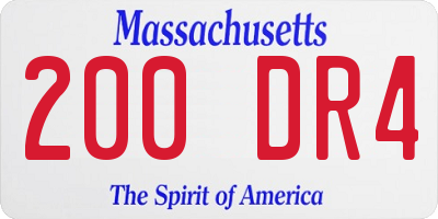 MA license plate 200DR4