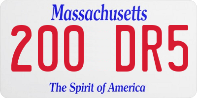 MA license plate 200DR5