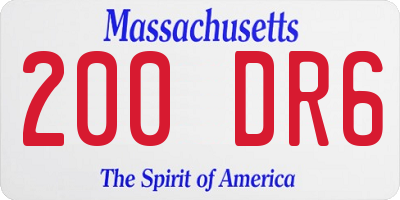 MA license plate 200DR6