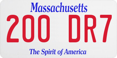 MA license plate 200DR7