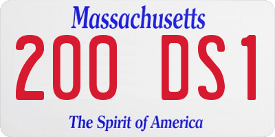 MA license plate 200DS1