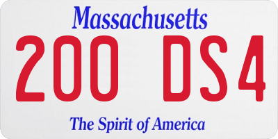 MA license plate 200DS4