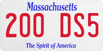 MA license plate 200DS5