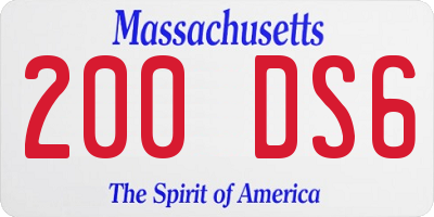 MA license plate 200DS6