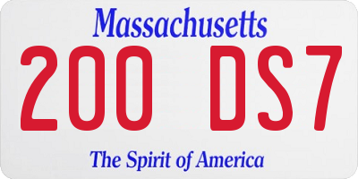 MA license plate 200DS7