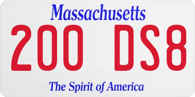 MA license plate 200DS8