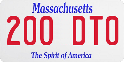 MA license plate 200DT0