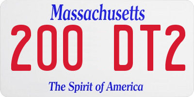 MA license plate 200DT2