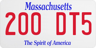 MA license plate 200DT5