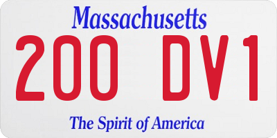 MA license plate 200DV1