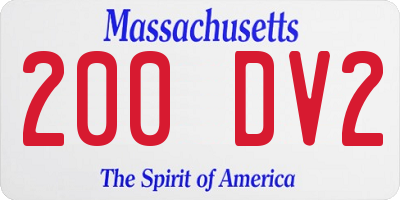 MA license plate 200DV2