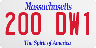 MA license plate 200DW1