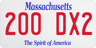 MA license plate 200DX2