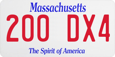 MA license plate 200DX4
