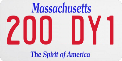 MA license plate 200DY1
