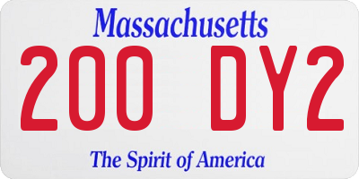 MA license plate 200DY2