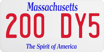 MA license plate 200DY5
