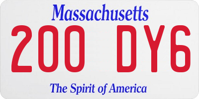 MA license plate 200DY6