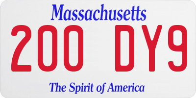 MA license plate 200DY9