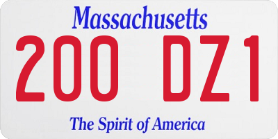 MA license plate 200DZ1