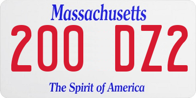 MA license plate 200DZ2