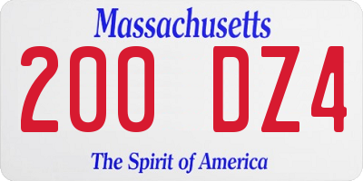 MA license plate 200DZ4