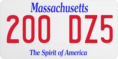 MA license plate 200DZ5