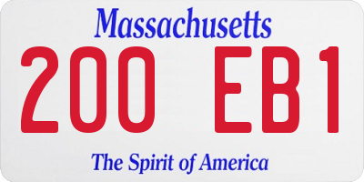 MA license plate 200EB1