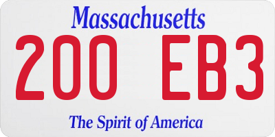 MA license plate 200EB3