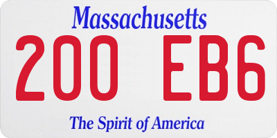 MA license plate 200EB6