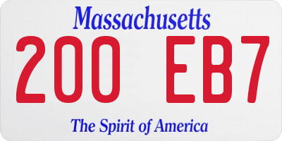 MA license plate 200EB7