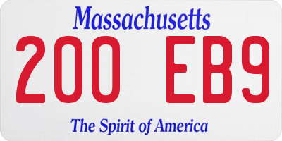 MA license plate 200EB9