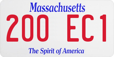 MA license plate 200EC1