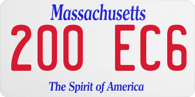 MA license plate 200EC6