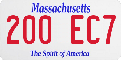 MA license plate 200EC7