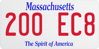 MA license plate 200EC8