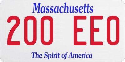 MA license plate 200EE0