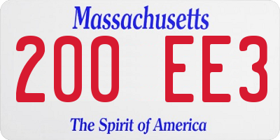 MA license plate 200EE3