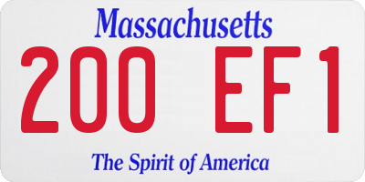 MA license plate 200EF1