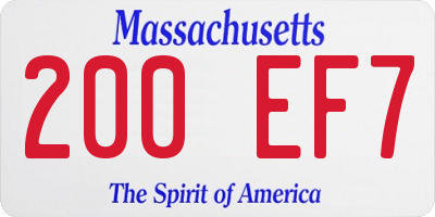 MA license plate 200EF7