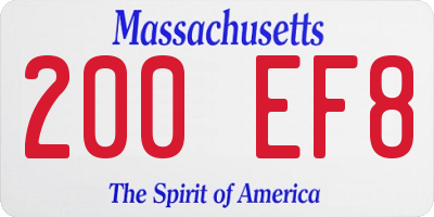 MA license plate 200EF8