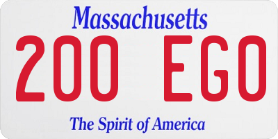 MA license plate 200EG0